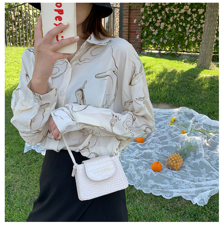 Acrylic chain bag texture shoulder bag