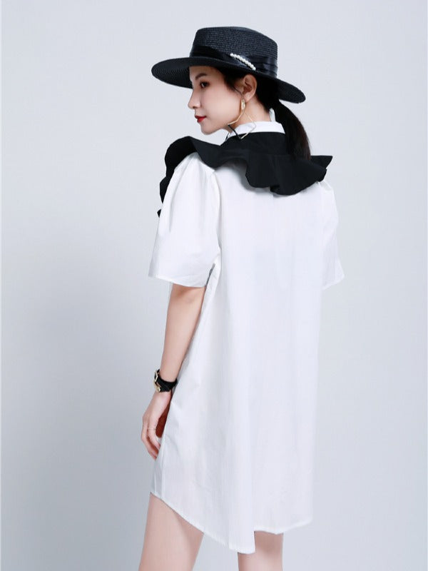 ORIGINAL IRREGULARITY FALBALA SHIRT DRESS