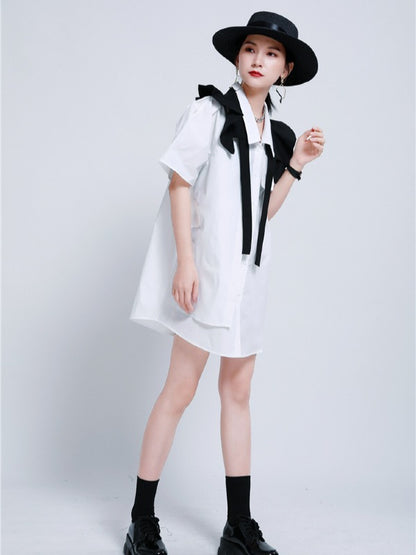 ORIGINAL IRREGULARITY FALBALA SHIRT DRESS