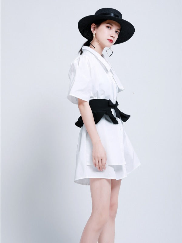 ORIGINAL IRREGULARITY FALBALA SHIRT DRESS