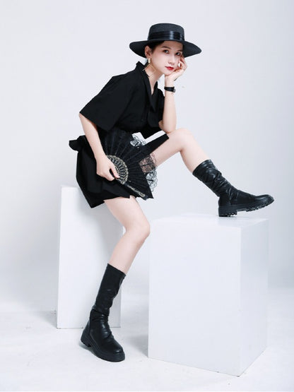 ORIGINAL IRREGULARITY FALBALA SHIRT DRESS