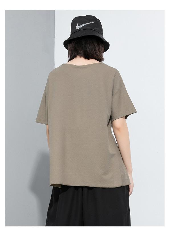 Loose Solid Irregular T-Shirt