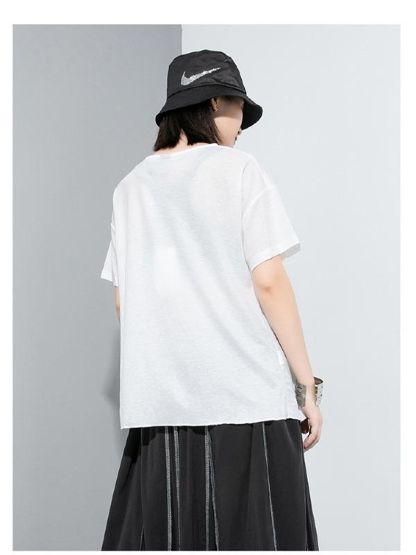 Loose Solid Irregular T-Shirt