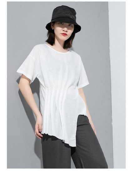 Loose Solid Irregular T-Shirt