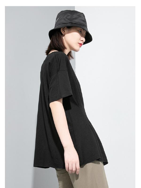 Loose Solid Irregular T-Shirt