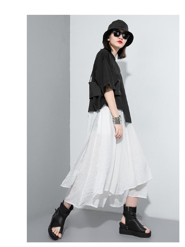 Simple Split-Joint Irregular T-Shirt