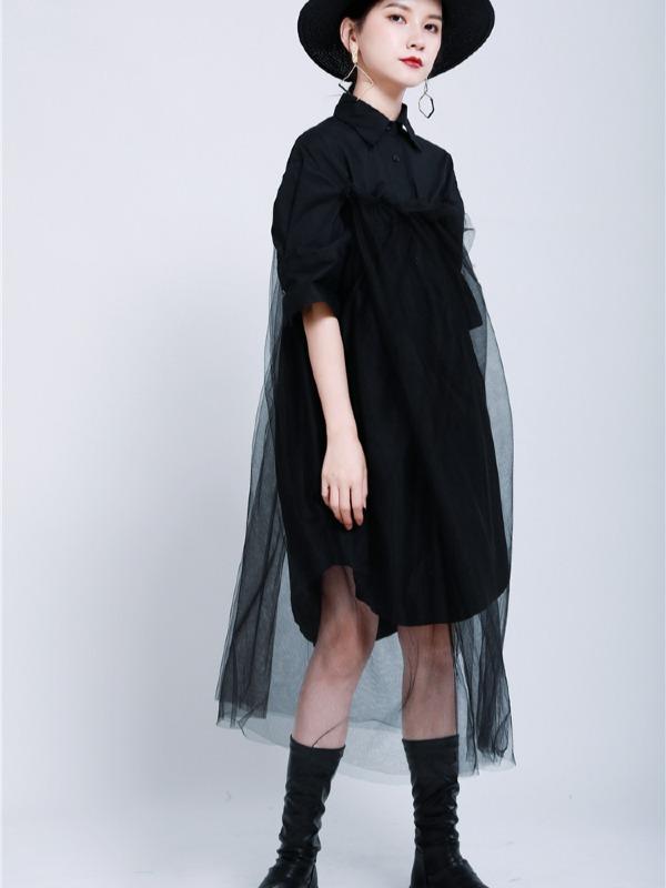 Urban Detachable Yarn Shirt Dress
