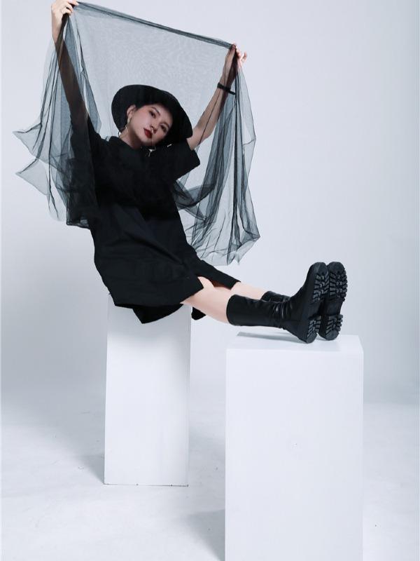 Urban Detachable Yarn Shirt Dress