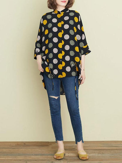 Fashion Polka-Dot Shirt Blouse Tops