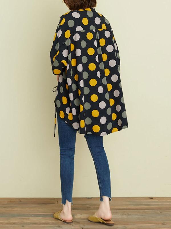 Fashion Polka-Dot Shirt Blouse Tops