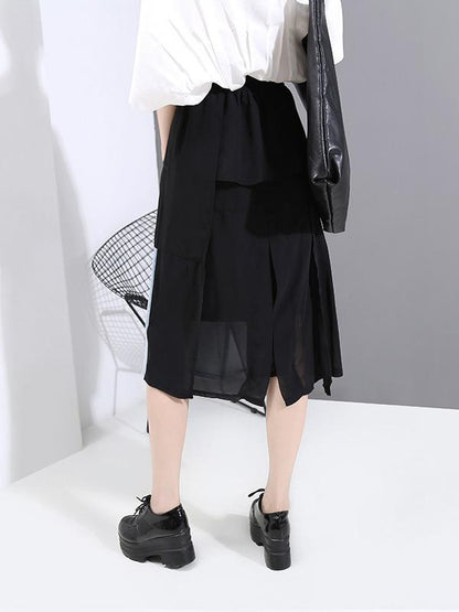 Fashion Empire Split-Joint Denim A-Line Skirt
