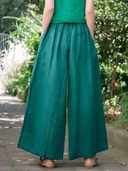 Casual Split-Side Wide Leg Culotte& Pants