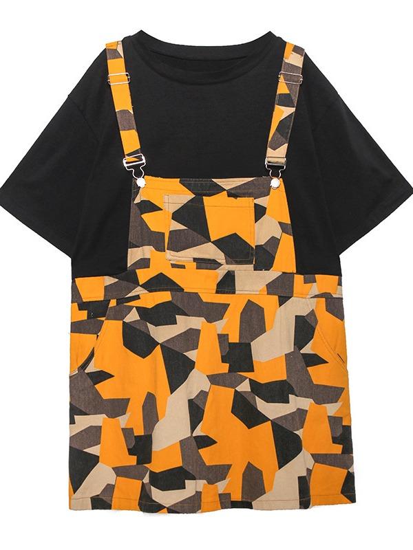 False Two Split-Joint Plaid Dress