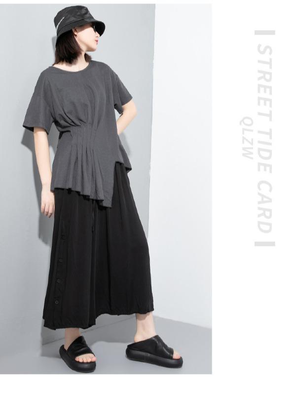 Loose Solid Irregular T-Shirt