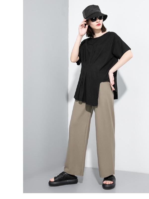 Loose Solid Irregular T-Shirt
