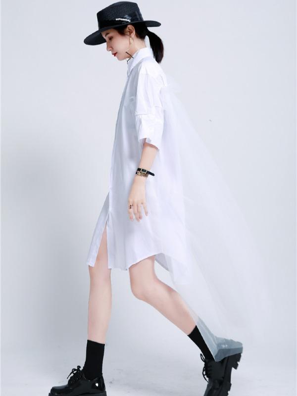 Urban Detachable Yarn Shirt Dress