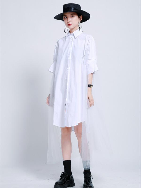 Urban Detachable Yarn Shirt Dress