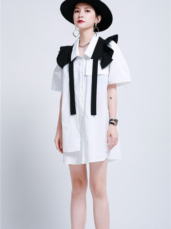 ORIGINAL IRREGULARITY FALBALA SHIRT DRESS