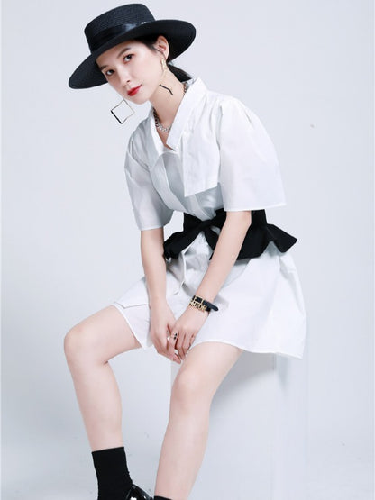 ORIGINAL IRREGULARITY FALBALA SHIRT DRESS