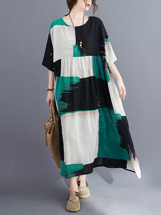 Loose Split-Joint Big-Hem Long Dress