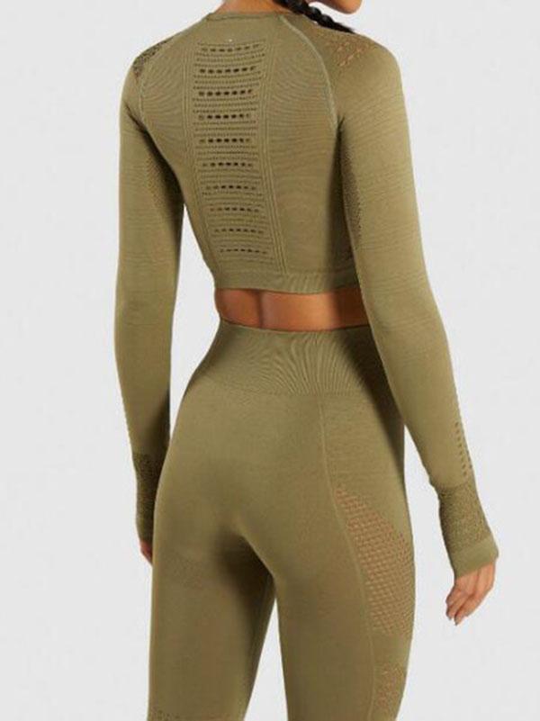 Mesh Breathable Solid Yoga&Gym Suits