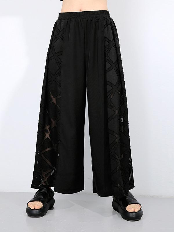 Fashion Split-Joint Elasticity Wide Leg Pants