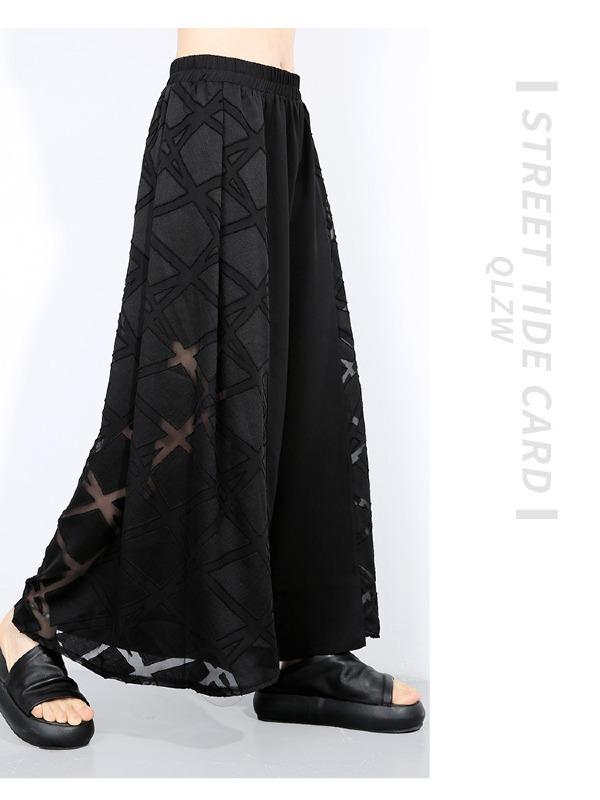 Fashion Split-Joint Elasticity Wide Leg Pants