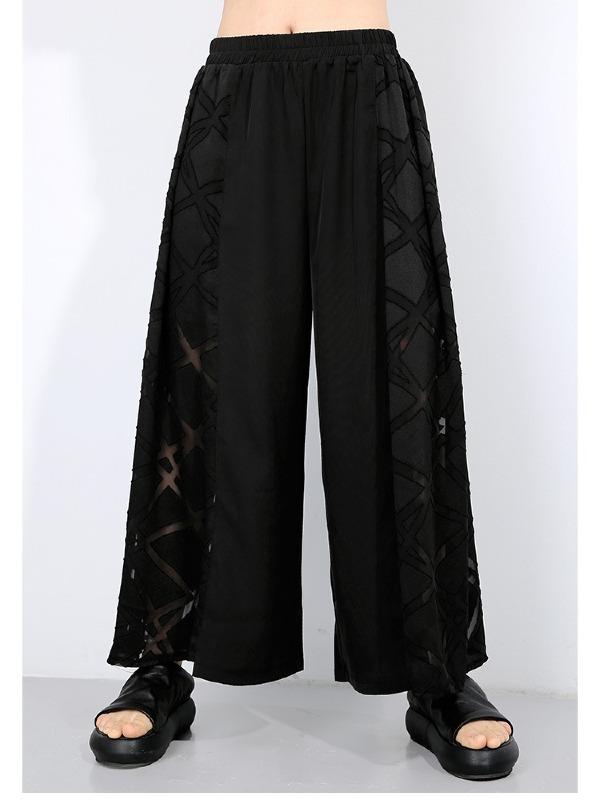 Fashion Split-Joint Elasticity Wide Leg Pants