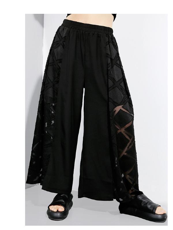 Fashion Split-Joint Elasticity Wide Leg Pants