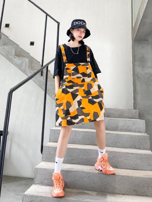 False Two Split-Joint Plaid Dress