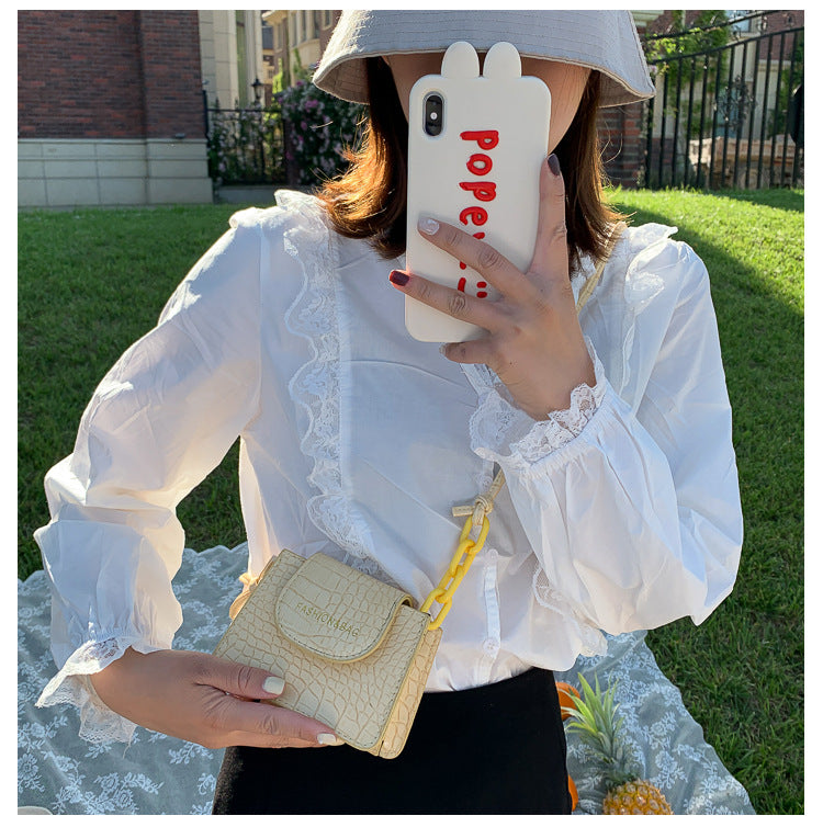 Acrylic chain bag texture shoulder bag