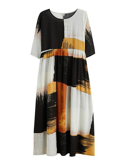 Loose Split-Joint Big-Hem Long Dress