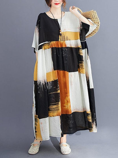 Loose Split-Joint Big-Hem Long Dress