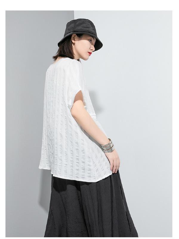 Simple Split-Joint Solid Lace-Up T-Shirt