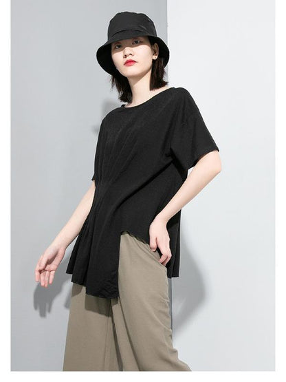 Loose Solid Irregular T-Shirt