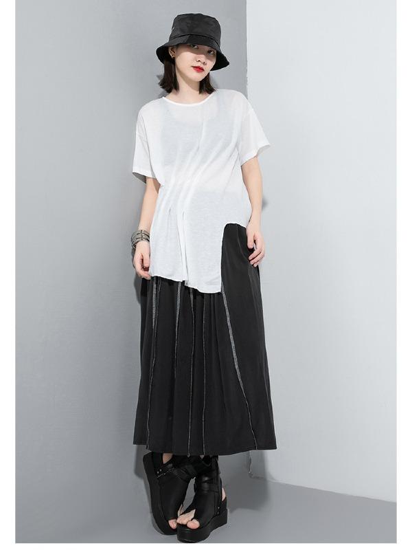Loose Solid Irregular T-Shirt