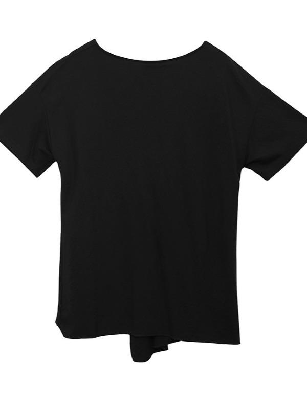 Loose Solid Irregular T-Shirt