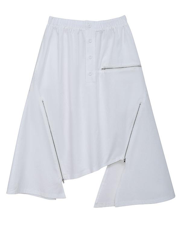 Casual Solid Irregularity A-Line Skirt