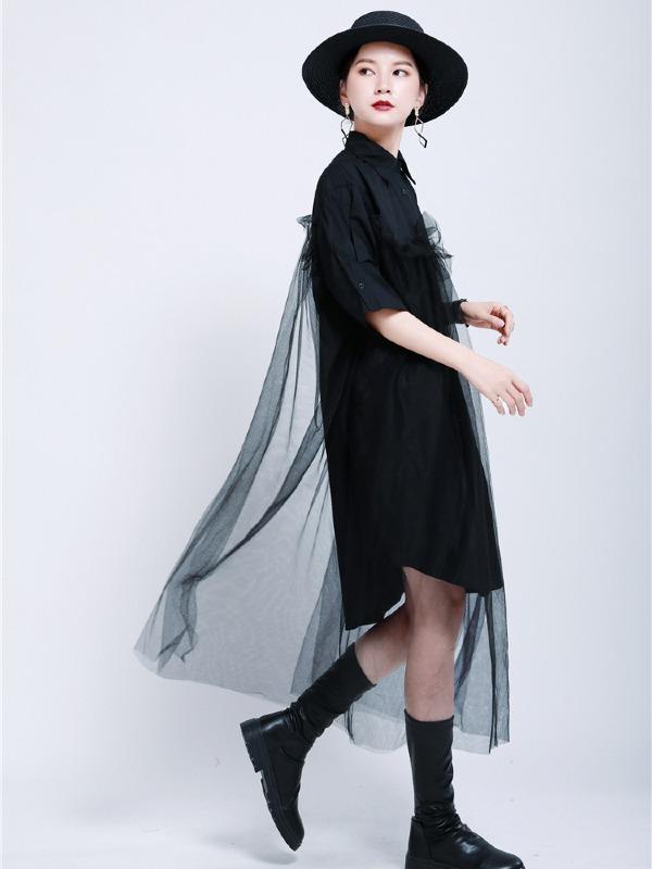 Urban Detachable Yarn Shirt Dress