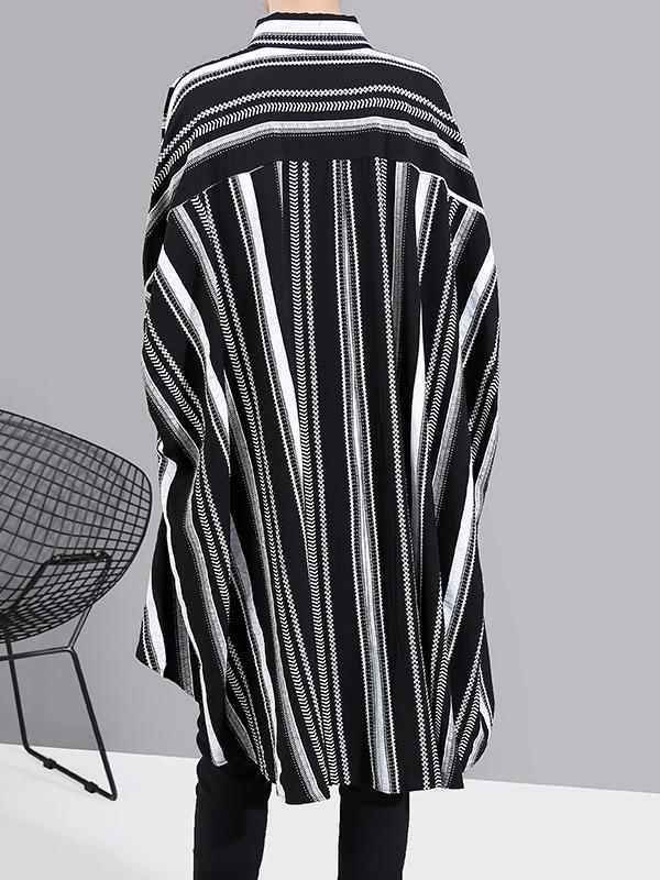 Original Striped Batwing Sleeve Blouses&Shirts