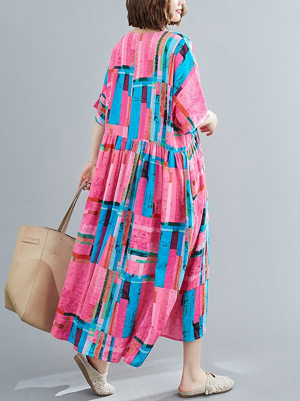 ORIGINAL PLAID ROUMD-NECK DRESS