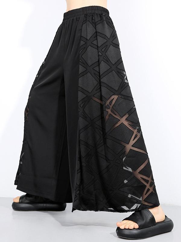 Fashion Split-Joint Elasticity Wide Leg Pants
