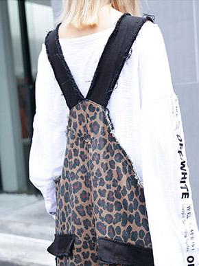 Loose Leopard Braces Dress