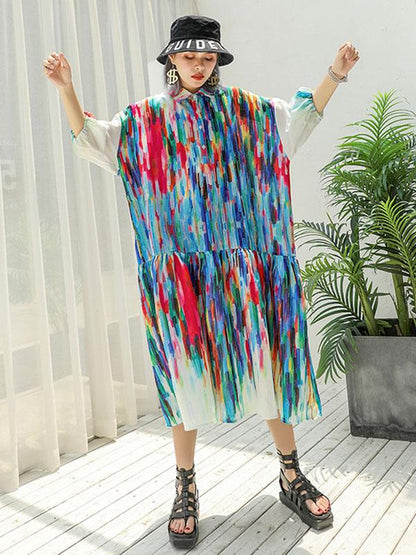 Casual Colorful Printed Long Dress