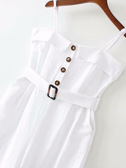 Casual Fashion Straight Leg Spaghetti-neck Jumpsuits