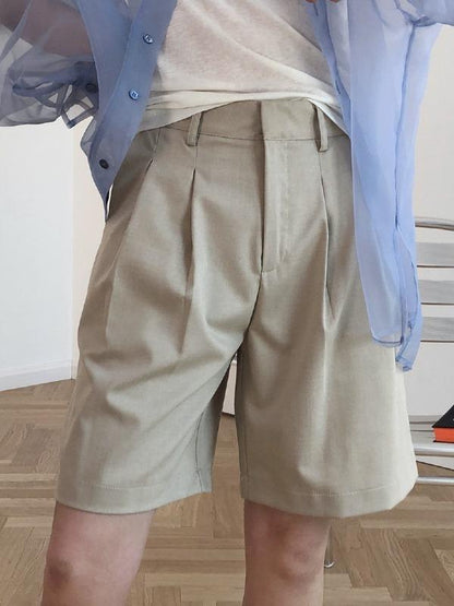 Loose Wool Empire Wide Lege Short Pants
