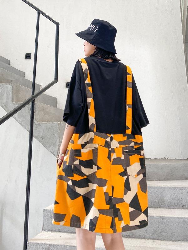 False Two Split-Joint Plaid Dress