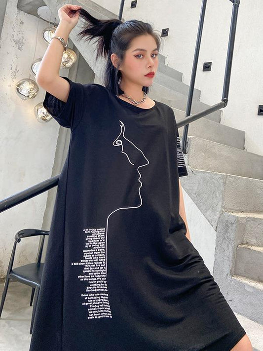 Fashion Irregularity Letter Print Dress