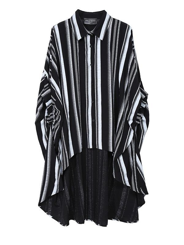 Original Striped Batwing Sleeve Blouses&Shirts