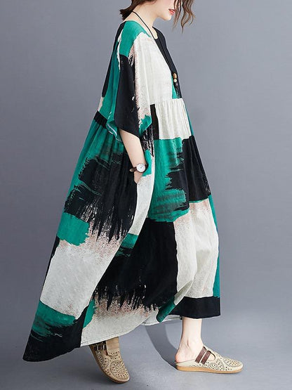 Loose Split-Joint Big-Hem Long Dress